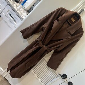 Brown wool trench coat